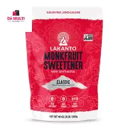 Lakanto Monkfruit Sweetener 1 Sugar Substitute Keto Non GMO Classic WHITE 3 Lbs