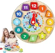 Shape Color Sorting Clock | Color Matching Puzzle - Learning Toy for Fine Motor Skills, Early Educational Activity for Boys Girls Ages 3+