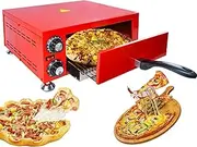 Commercial Electric Pizza Oven - 12" Indoor Pizza Oven Indoor with Adjustable Temperature & 60 Minutes Timer, 1100W Stainless Steel Countertop Pizza Maker, Heats up to 300℃