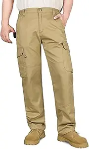 [VATRENUS] Men's FR Cargo Pants Flame Resistant Pants Lightweight 7.5oz 100% Cotton Fire Retardant Elastic Waist Pants