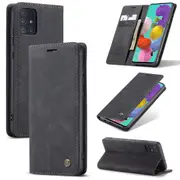 CaseMe Samsung Galaxy A51 Classic Leather Folio Case Cover Skin A515 [Black]