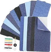 HORIALENCE 15Pcs Iron Patches for Clothes Repair Decorative Fabric Patches for Jeans and Easy to Apply and Cut Durable Adhesive Repair for Garments