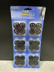 1:24 Scale Diecast Wheels + tyres + axles Black rims to suit Model Cars Jada