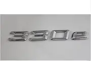 KBTBSCCPLG Chrome Shiny Silver ABS Number Letters Word Car Trunk Badge Emblem Emblems Decal Sticker Compatible with BMW 3 Series 330e Car Logo