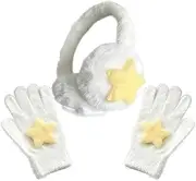 [TYXHXTF] Ear muffs, Ear Warmers, Warm Ear Cover, Winter Kids Earmuffs, Ear Muffs Kids, Ear Covers, Stars Earmuffs and Cute Glovers, for Winter Outdoor Sports Cycling Ski, White, 1