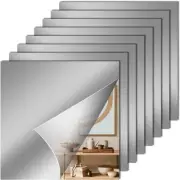 8Pk 12x12 Flexible Mirror Sheets Reflective Mirror Wall Stickers for DIY Craft