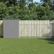 Outdoor Chicken Cage Coop with Run Light Grey 165x659x181 cm Galvanised Steel