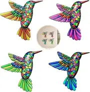 kiki fancy 4-Piece Hummingbird Metal Garden Wall Art Decorations - Outdoor Garden Fence Decorations Wall Ornaments for Fence, Yard Patio