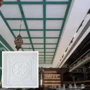 Glue up Painted Ceiling Tiles Décor PVC 24 x24in for Cafe PL01 White matte 10pcs