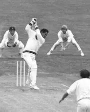 West Indies Gary Sobers hits England bowler Geoff Arnold f - 1973 Cricket Photo
