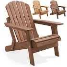 Oversized Folding Adirondack Chair, Wood Outdoor Patio Chair