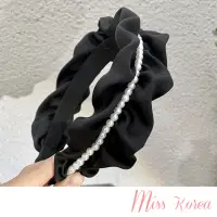 在飛比找momo購物網優惠-【MISS KOREA】韓國設計氣質木耳花邊浪漫珍珠造型髮箍