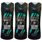 3 Pack Axe Apollo 2 in 1 Shampoo Conditioner Clean & Strong 16 oz Cedarwood Sage