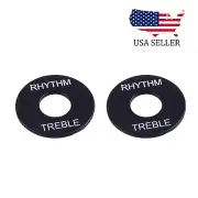 2x Black/W Plastic Rhythm Toggle Switch Plate For GIBSON EPI Les Paul SG Guitar