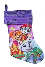 Nickelodeon Paw Patrol Skye Everest & Marshall Purple Christmas Stocking NWT