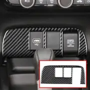 1 Pce Carbon Fiber Console Cigarette Lighter USB Panel For Honda Fit 2020-2023