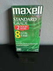 Maxell Standard Grade T-160 8 Hours Video Cassette Tape VCR VHS NEW & SEALED