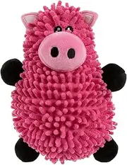 goDog Mopz Pig Squeaky Plush Dog Toy, Chew Guard Technology - Pink, Large