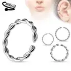 Pair Ear Tragus Rook Snug Helix Daith Nose Septum Hoop Braided Annealed Rings
