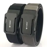 TUSHI 120cm Mens Automatic Buckle Tactical Belt Military Sturdy Nylon Belt for Outdoor Work Business Police Duty