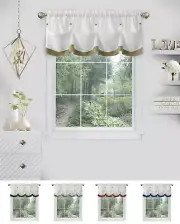 Country Farmhouse Solid Colored Button Tuck Window Valance - Assorted Colors