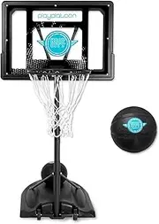 Play Platoon Swimming Pool Basketball Hoop Poolside Above Ground Games for Family - Backboard Adjustable Height 3-4 Feet, Includes PU Leather Basket Ball & Air Pump - Great for Inground Pool Deck