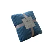 Skin-friendly Soft Throw Blanket Polyester Air Conditioned Blanket for Sofa - Blue