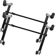 minkissy 2Sets Double Braced Keyboard Stand Portable Elevation Rack for Piano Performance Lightweight Design with Non Slip Features for Stage and Street Use