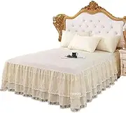 Bed Valance Skirt Bed Cover Skirt Bed Skirt Double/Single/Queen/King Size 150/180/200CM Grey Pins Bedspread Valance Bed Sheet Soft and Comfortable Decoration Non-Slip Mattress Dust-Proof Cover