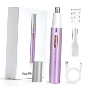 Nose Hair Trimmer for Women Men,2025 Rechargeable 2 in 1 Eyebrow & Purple