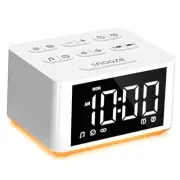 【3 in 1】 Sound Machine Dual Alarm Clock Night Light Noise Machine 27 White