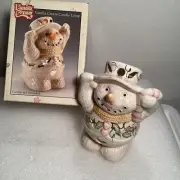Vintage Vanilla Cream Snowman Snowmen Candle Holder Christmas Lamp