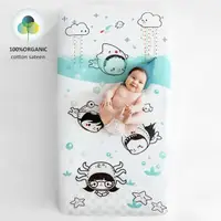 在飛比找momo購物網優惠-【美國RookieHumans】嬰兒床有機棉絲柔床包(水下探
