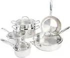 Kenmore10-Piece Elite Devon Heavy Gauge Stainless Steel Tri-Ply Impact Bonded In