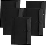 jojofuny Black Paper Document Bag A4 Size Envelopes String Closure Reusable Postcard Sleeves Envelope File Bag Set