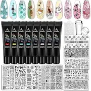 Biutee Nail Stamping Plates set 8 pcs Nail stamping polish gel 10pcs Templates with stamper Nail Art Plates set Valentine Nail Plates animal flower Rose design
