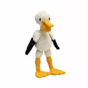 White-Yellow Pelican Crochet Doll Handmade Amigurumi Plush Toy VAC