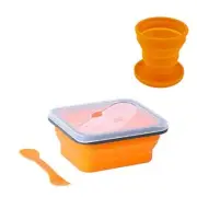 Camp Mess Kit Include Collapsible Bowls for Camping,Collapsible Cup 21oz Orange