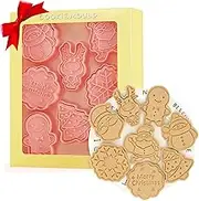 Tuxxzis 8-PCS Christmas Cookie Cutters Set 3D Xmas Cookie Cutters for Baking Christmas Party Favors and Supplies