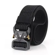 125cm TB16 3.8cm Thicken Nylon Tactical Belt Metal Quick Release Military Army Fan Leisure Camping Pants Canvas Fabric Belt TB13 BLACK COLOR