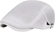 [Colaxi] Men's Mesh Flat Cap Painter Hat Casual Sports Hat Breathable Summer Hat Newsboy Hat for Golf Travel Middle Aged and Elderly