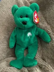 Ty Beanie Baby Erin The Bear March 17 1997 with ear tag & cover also tush tag