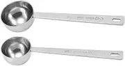 Luxshiny 2pcs Stainless Steel Measuring Scooper Coffee Bean Scoop Flavour Spoon Multi-Functional for Milk Salt Tea Outdoor Use