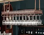 [AJYBYUKJ] Wine Rack Wine Glass Holder European Household Red Wine Glass Goblet Hanger Easy to Install Storage Rack (Size : 10035cm) (60 * 35cm) Hopeful Vision Beauty Comes