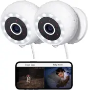 4MP Security Cameras Outdoor Indoor 2pc,2K Wired Cameras for Home Security