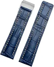 [KAVJU] Genuine Leather Strap 22mm 24mm Watch Band For Breitling mens watch cow leather bracelet with Deployment buckle