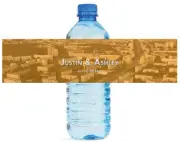 100 Old paper yellowing vintage Wedding Anniversary Party Water Bottle labels