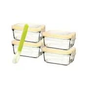 Glasslock 5 Piece Baby Food Container Set With Lids - Rectangle