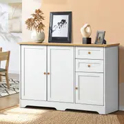 Oikiture Buffet Sideboard Storage Cabinet Kitchen Cupboard Pantry Drawers Shelf