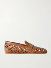 [Stuart Weitzman] Stuart Weitzman - Thea Woven Leather Loafers - Tan - US7 US 7 Brown